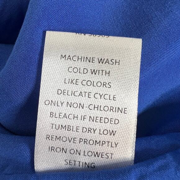 Nurture by Westbound Womens Maxi Dress 2X Blue Floral Boho Peasant Sleeve Rayon - Picture 7 of 9